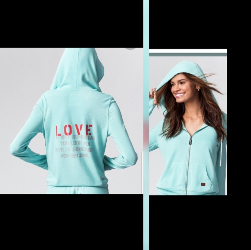 PWL Light Teal/Green LOVE Slim Fit Hoodie